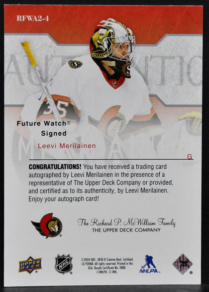 2023-24 SP Authentic Retro Future Watch Auto Leevi Merilainen RFWA2-4  RC /399