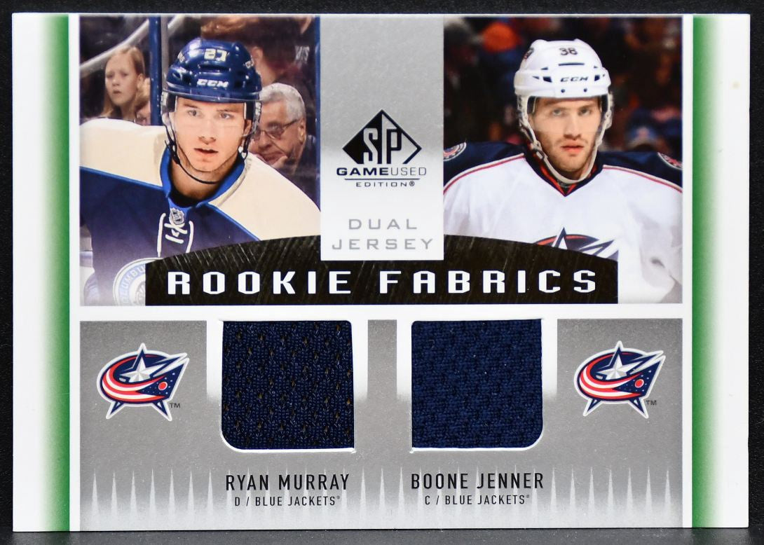 2013-14 SP Game Used Dual  Fabrics Murray / Jenner Blue Jackets RC Jersey 3459