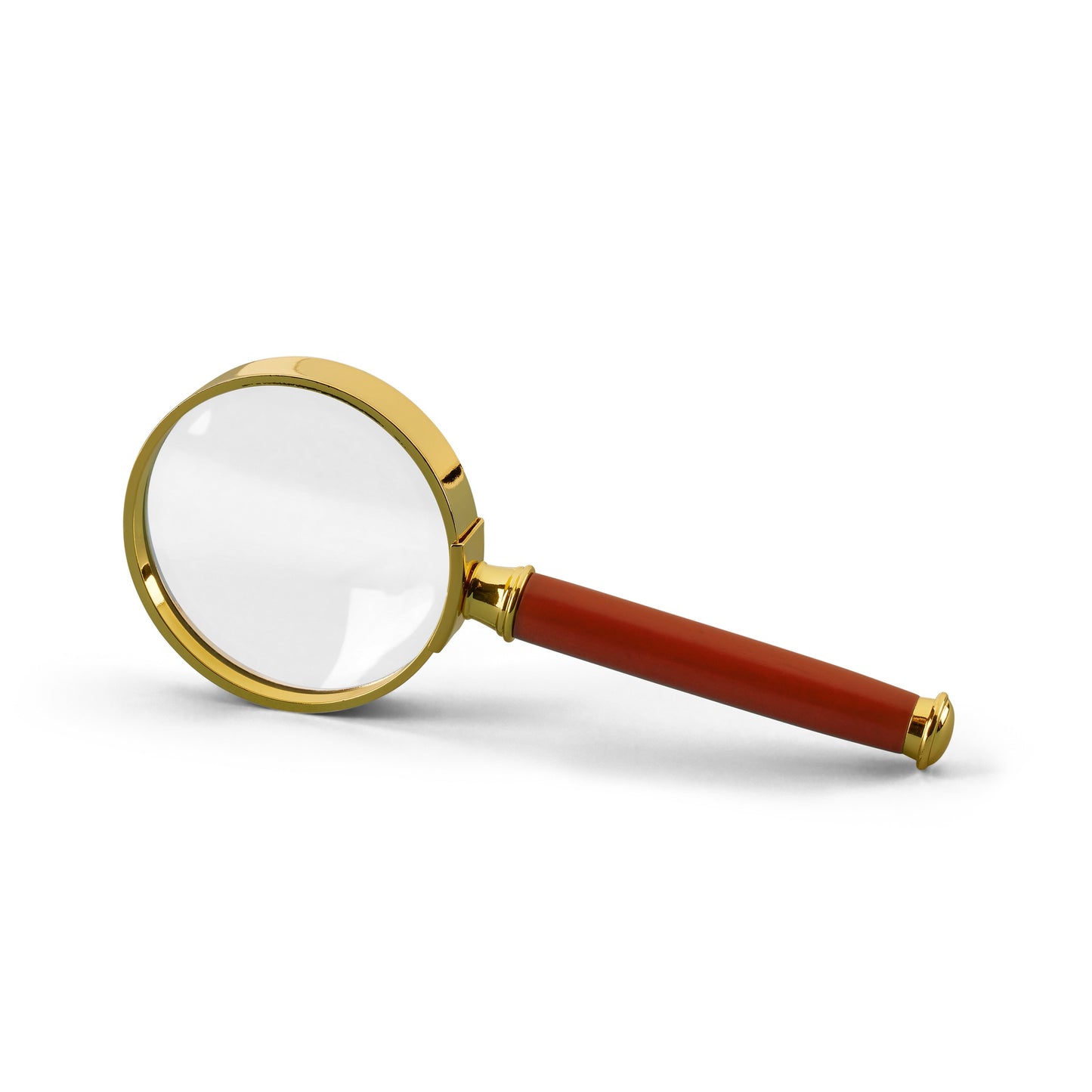 Handle Magnifier With Glass Lens Gold-Plated Metal Rim 3X magnification Ø 50 MM