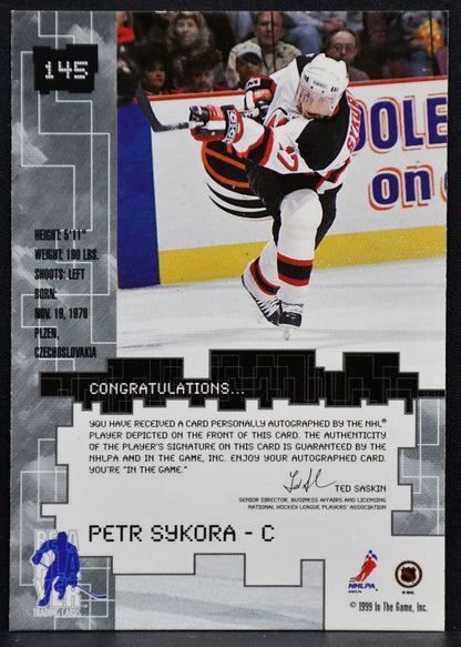1999-100 Be a Player Millennium Signature Series Petr Sykora 145 Auto 3238