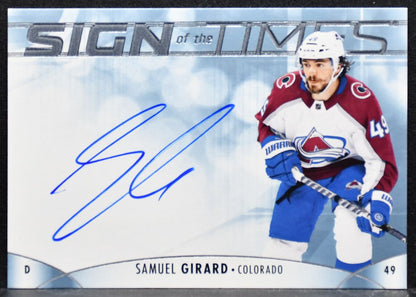 2023-24 SP Authentic Sign of the Times Samuel Girard SOTT-SG Avalanche Auto 7027