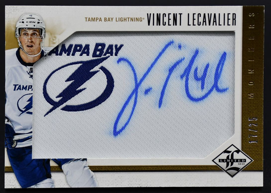2012-13 Panini Limited Monikers Vincent Lecavalier M-VL Auto 17/25 Patch