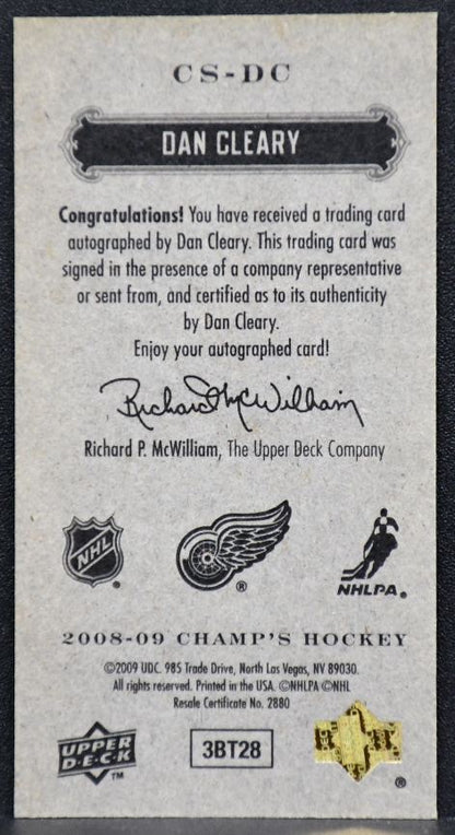 2008-09 Upper Deck Champ's Signatures Daniel Cleary S-DC Auto 3474