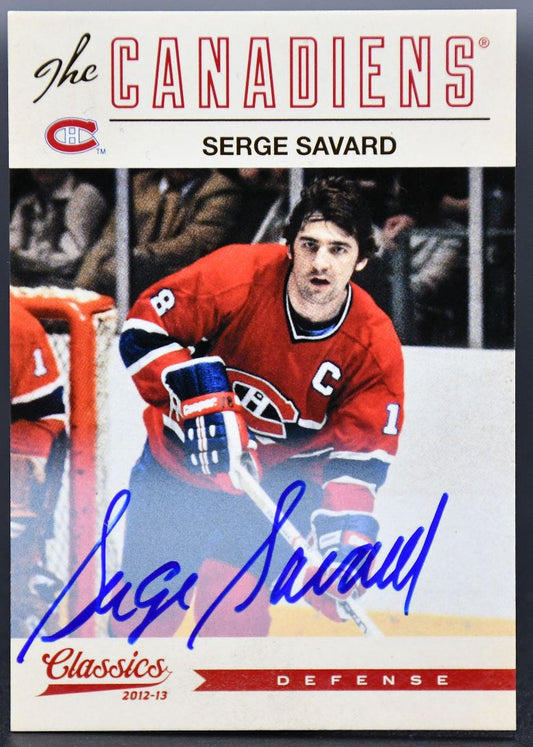 Carte autographiée de Savard, Canadien de Montréal, collection Panini Classics Signatures 2012-2013