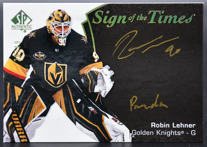 2021-22 SP Authentic Robin Lehner SOTT-RL Vegas Golden Knights Auto 20/49