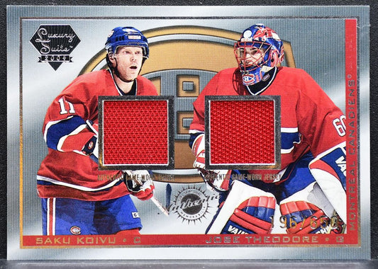 2003-04 Pacific Luxury Suite Jersey Koivu / Theodore Canadiens Jersey 9648