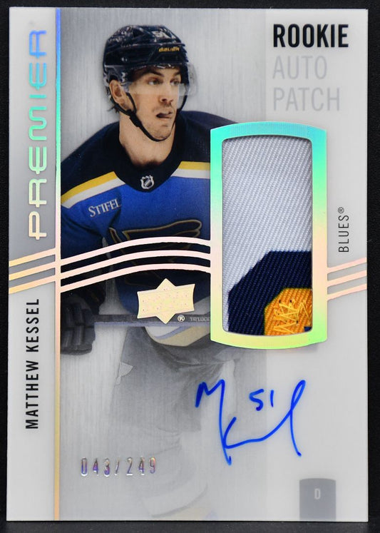 23-24 UD Premier Acetate Rookie Auto Patch Kessel AR-KS Blues /249 Patch 4986