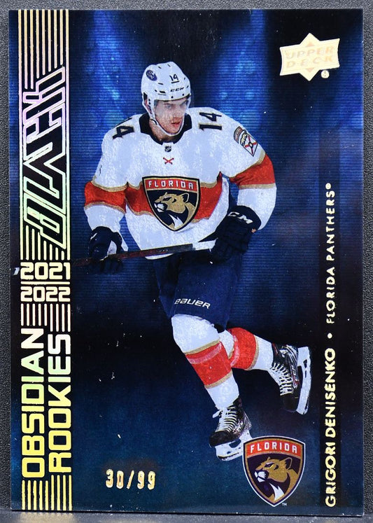 2021-22 UD Black Obsidian RC Grigori Denisenko OR-8 Florida Panthers RC 30/99 8168