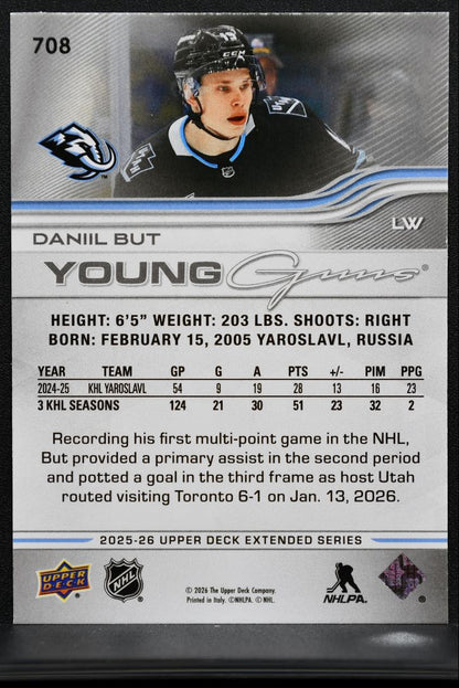 2025-26 Upper Deck Extended Series Young Guns Daniil But Utah Mammoth RC 4243