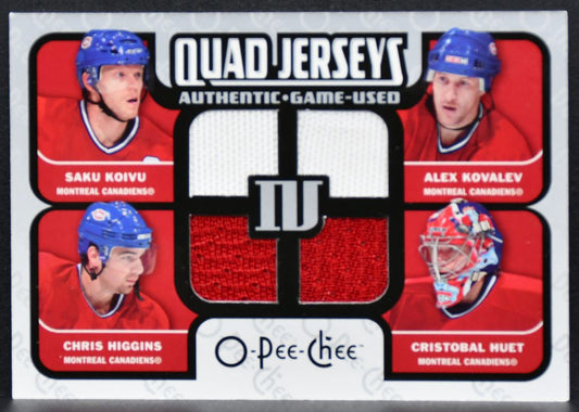 2007-08 OPC Quad Jerseys Koivu/Huet/Higgins/Kovalev Jersey 8333