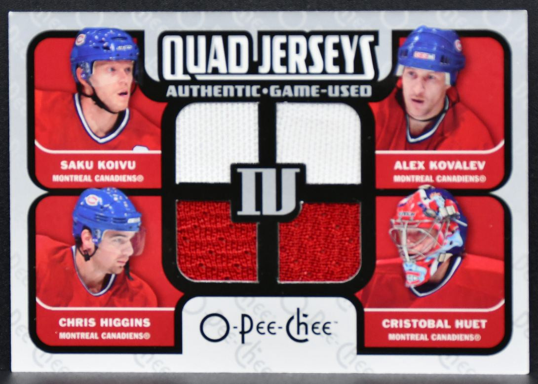 2007-08 OPC Quad Jerseys Koivu/Huet/Higgins/Kovalev Jersey 8333