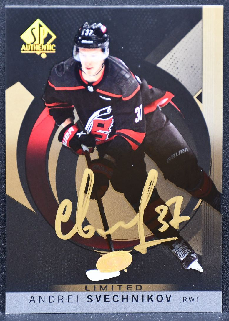 2024-25 SP Authentic Mystery Black Parallel Svechnikov 46 Hurricanes Auto 4531