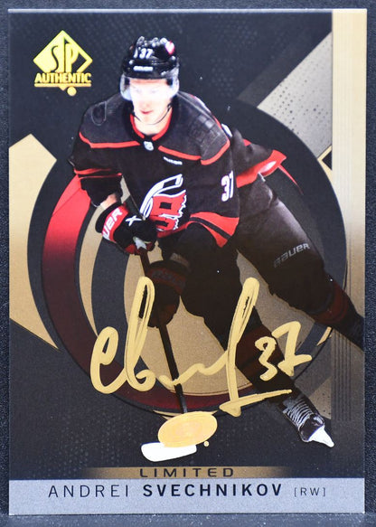 2024-25 SP Authentic Mystery Black Parallel Svechnikov 46 Hurricanes Auto 4531