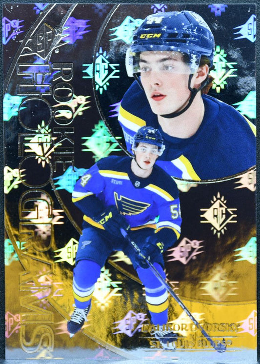 2025-26 SPx Rookie Holograms Dalibor Dvorsky 160 St. Louis Blues RC 0465