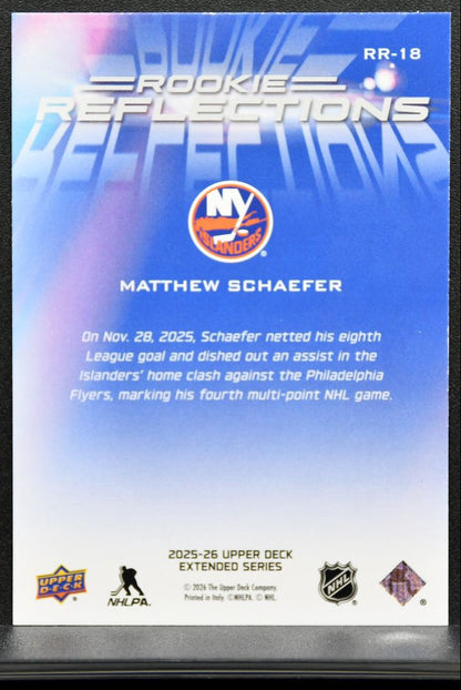 2025-26 UD Extended Series Rookie Reflections Matthew Schaefer Islanders RC 9041