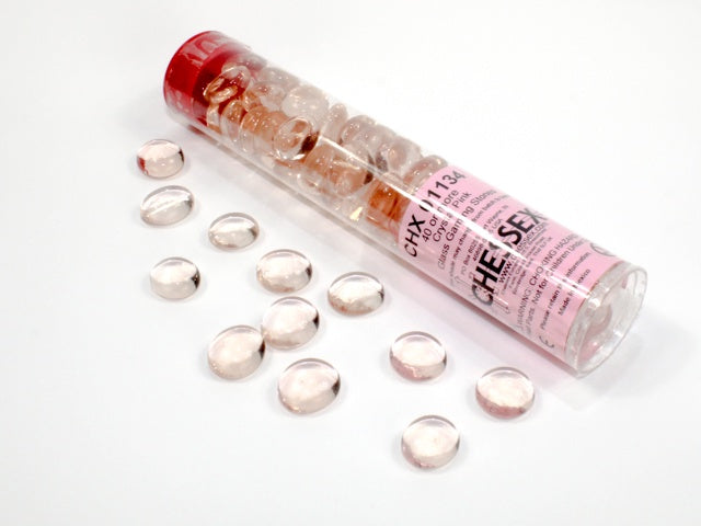 Glass Stones Pink Opal  Qty 40 / 5.5 inches Tube Chessex (CHX01134)
