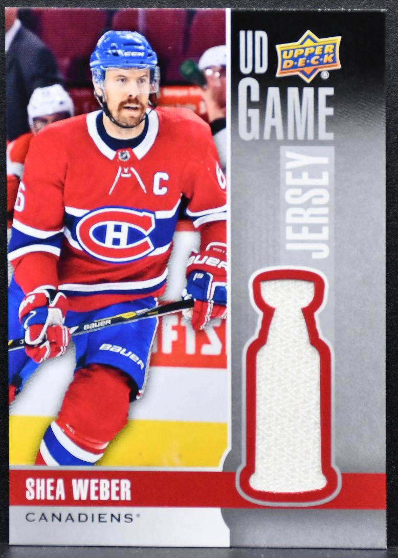 2019-20 Upper Deck Series 1 UD Game Jerseys Shea Weber Canadiens Jersey 3593
