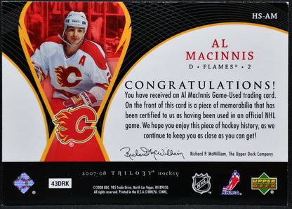 2007-08 UD Trilogy Honorary Swatches Al MacInnis HS-AM Jersey 8694