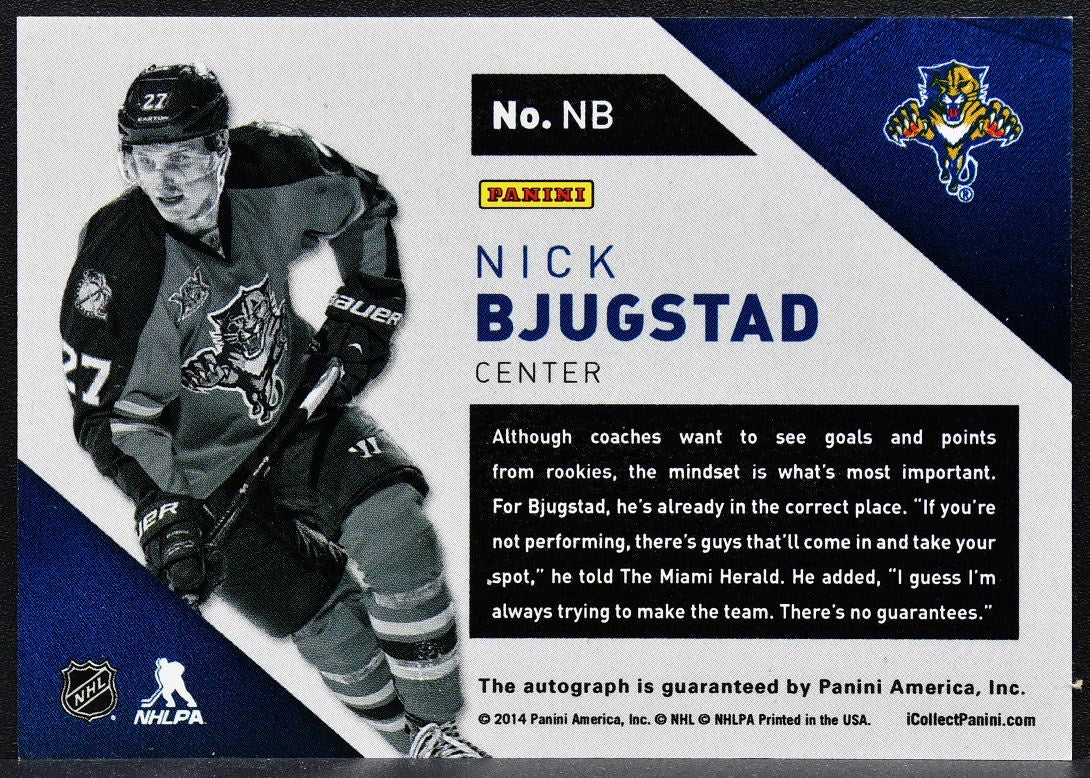 2013-14 Panini Player of the Day Autographs Nick Bjugstad NB RC Auto 9811