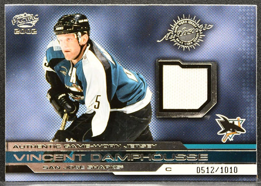 2001-02 Pacific Jerseys Vincent Damphousse 33 Sharks 0512/1010 Jersey 2488