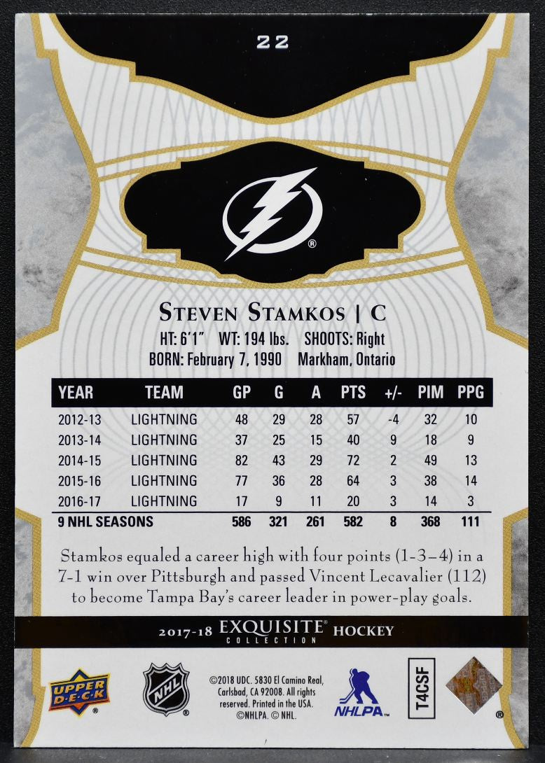2017-18 Upper Deck ICE Exquisite Collection Steven Stamkos 081/149 6830