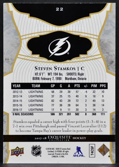 2017-18 Upper Deck ICE Exquisite Collection Steven Stamkos 081/149 6830