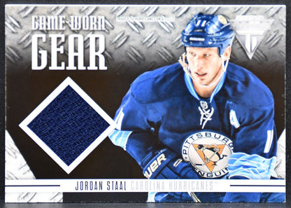 2012-13 Panini Titanium Game-Worn Gear Jordan Staal GG-JL Hurricanes Jersey 3428