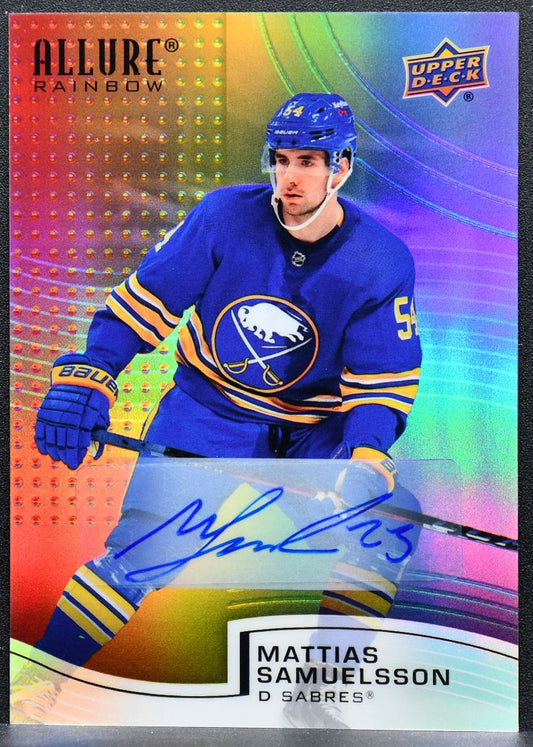 2021-22 UD Allure Color Flow Full Rainbow Auto Samuelsson Sabres Auto 7214