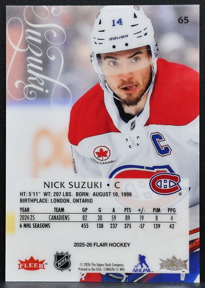 2025-26 Flair Nick Suzuki 65 Montreal Canadiens 1020