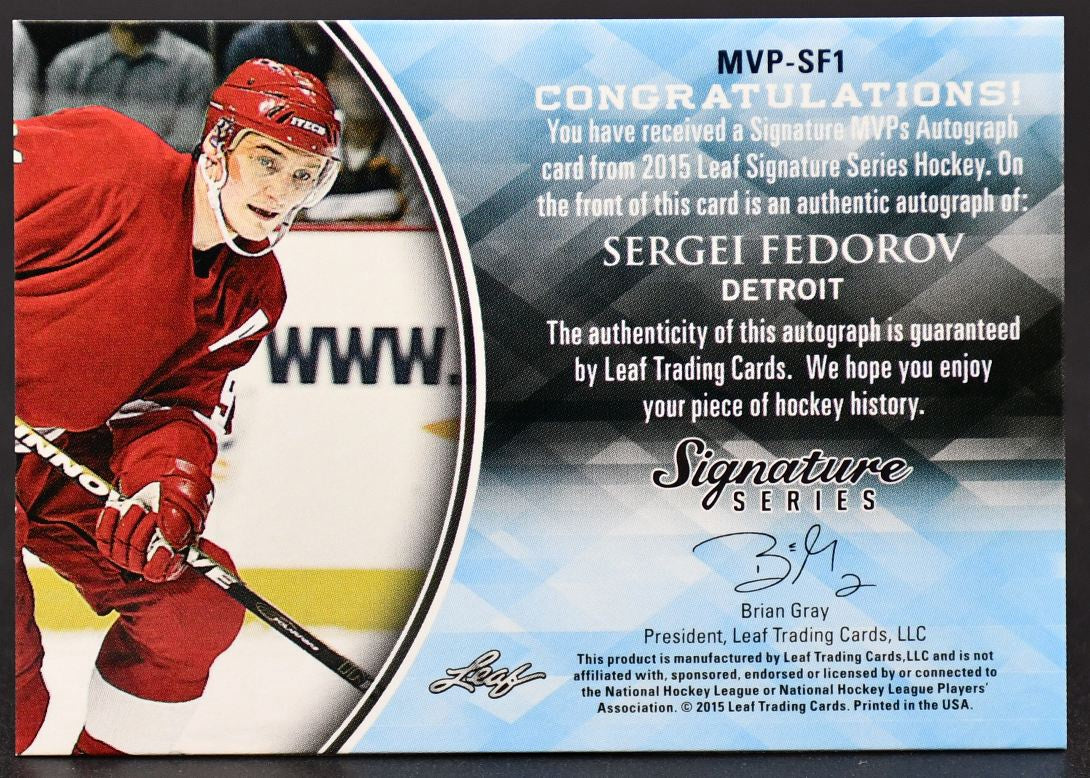 2015-16 Leaf Signature Series MVPs - Sergei Fedorov MVP-SF1 Auto