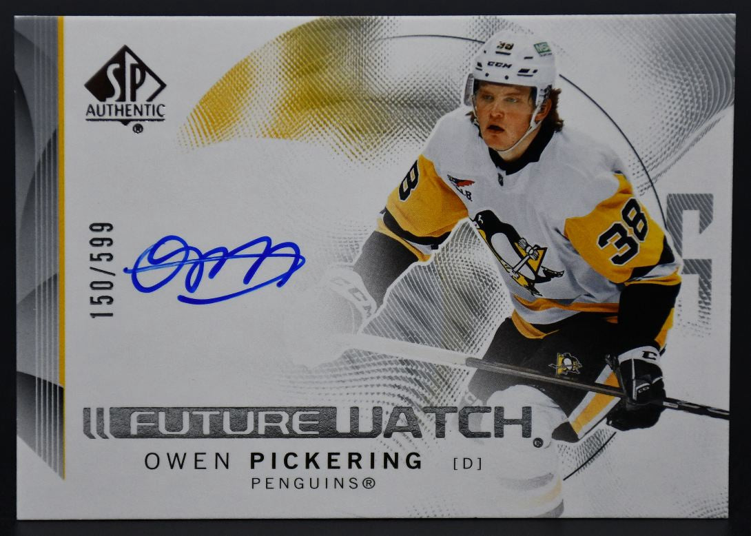 2024-25 SP Authentic Owen Pickering 178 Pittsburgh Penguins RC Auto 150/599