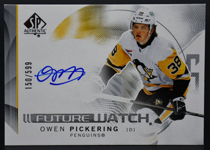 2024-25 SP Authentic Owen Pickering 178 Pittsburgh Penguins RC Auto 150/599