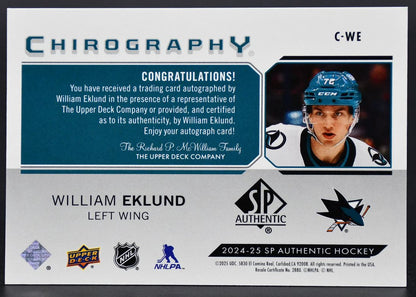 2024-25 SP Authentic William Eklund C-WE San Jose Sharks Auto