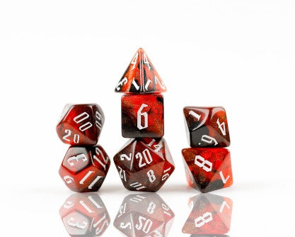 Sirius Dice Nebula Cherry Red With Black 7-die Set