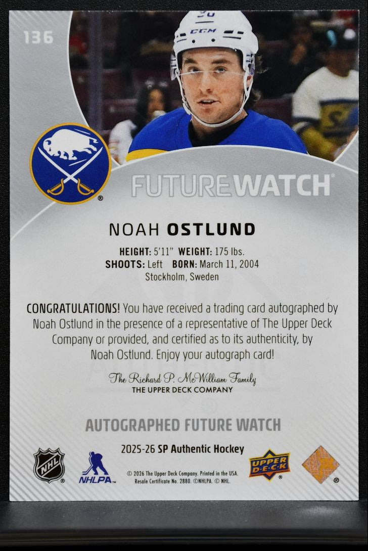 2025-26 SP Authentic Future Watch Auto Horizontal Ostlund RC Auto 153/199 1792