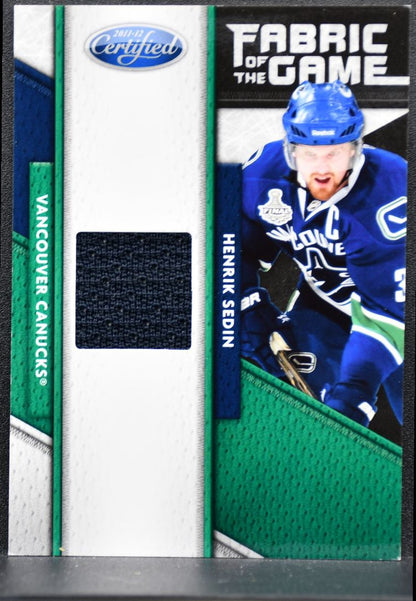 2011-12 Panini Certified Fabric of the Game Sedin Canucks /399 Jersey 8280