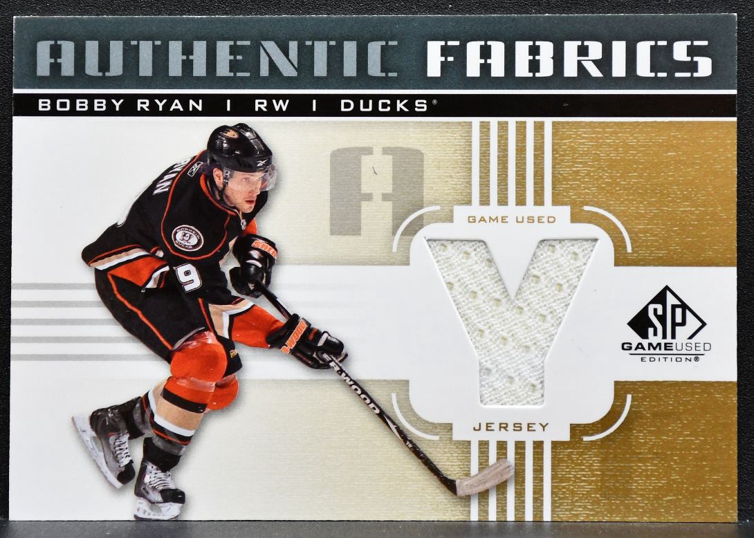 2011-12 SP Game Used Authentic Fabrics Bobby Ryan AF-RY Ducks Jersey 2448