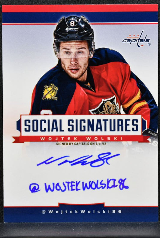 2013-14 Panini Playbook Social Signatures Wojtek Wolski SS-WW Capitals Auto 1813