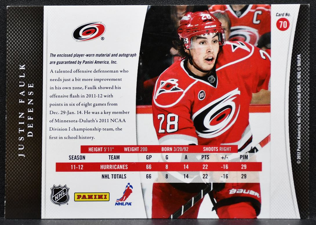 2011-12 Panini Rookie Anthology Luxury Suite Rookie Faulk RC Auto Patch 1092