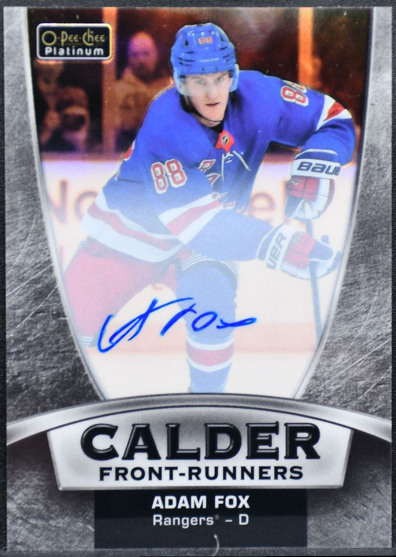 2019-20 O-Pee-Chee Platinum Calder Front-Runners Adam Fox Rangers RC Auto 5899