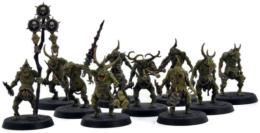 MAGGOTKIN OF NURGLE 10 Plaguebearers #3 WELL PAINTED Warhammer Sigmar