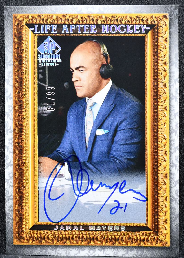 2020-21 SP Signature edition Legends Life after Hockey Mayers Auto /99 4045