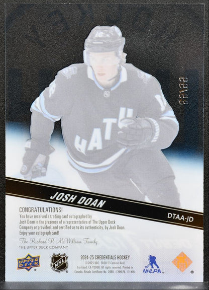 2024-25 UD Credentials Debut Ticket Access Acetate Auto Doan RC Auto 89/99 2720