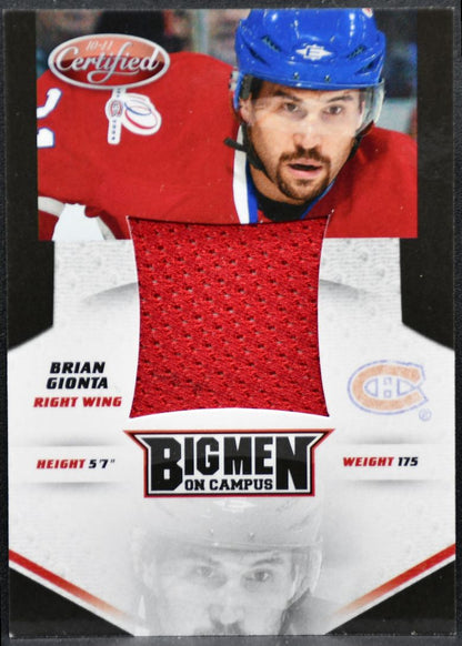 2010-11 Panini Certified Big Men on Campus Jersey Gionta /250 Jersey 0900