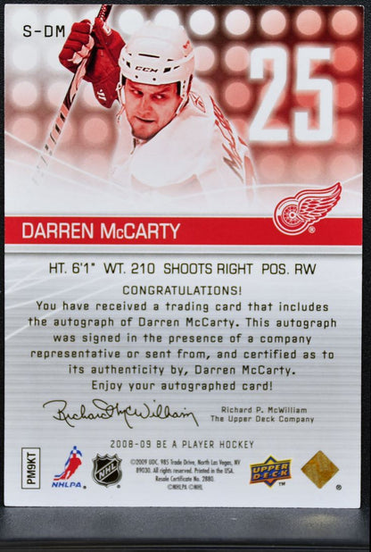 2008-09 UD Be a Player Signatures Darren McCarty S-DM Wings Auto 1271