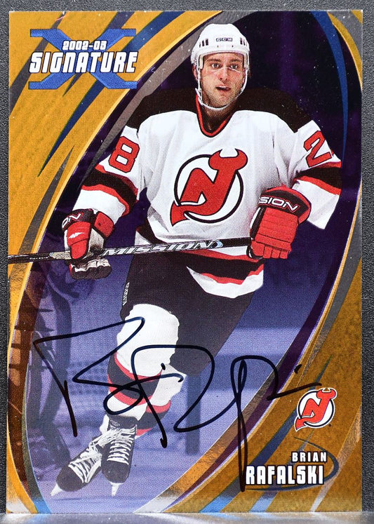 2002-03 In The Game Signature Gold Brian Rafalski 057 Devils Auto 1122