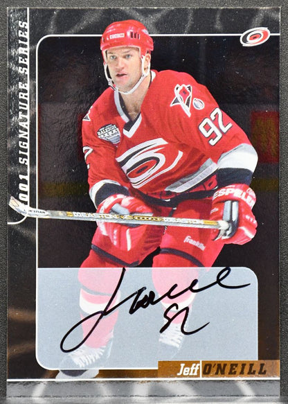 2000-01 In The Game Signature Series Auto Jeff O'Neill 34 Hurricanes Auto 2551