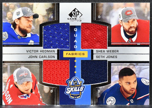 2020-21 SP Game Used Quad Fabrics Hedman / Weber / Carlson / Jones Jersey 9255