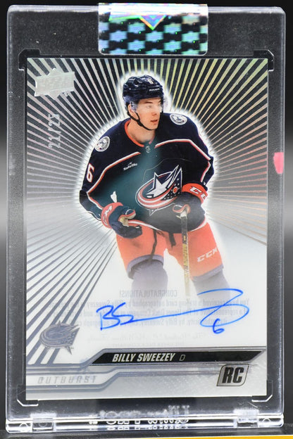 2023-24 UD Clear Cut Sweezey CC-SZ Columbus Blue Jackets RC Auto 21/25