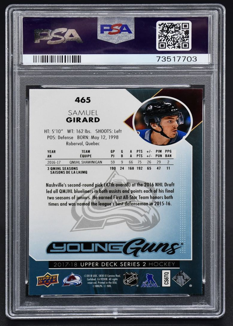 2017-18 UD Series 2 Young Guns Samuel Girard 465 RC